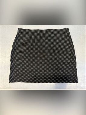 Black Skirt with Tiny White Dot Print